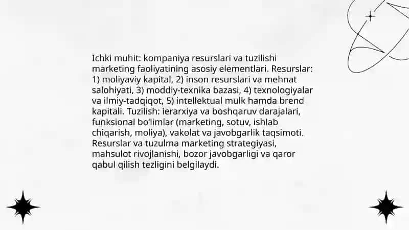 MARKETING MUHITI VA UNING KOMPONENTLARI 4