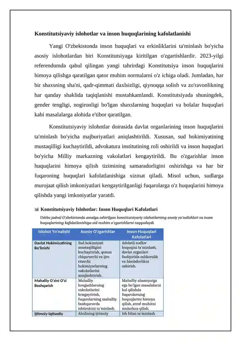 Yangi O'zbekistonda inson haq-huquqlari va erkinliklari kafolatining yaratilishi 4