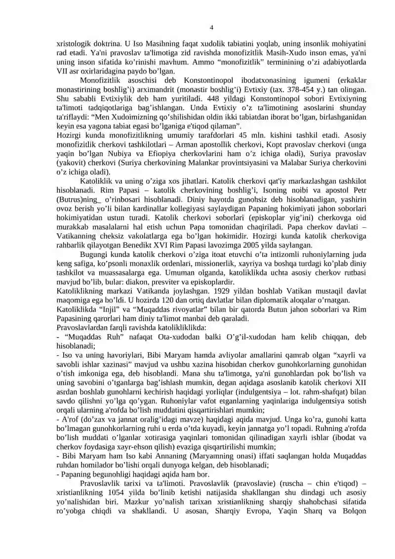 Xristianlik tarixi, ta'limoti va marosimlari 4