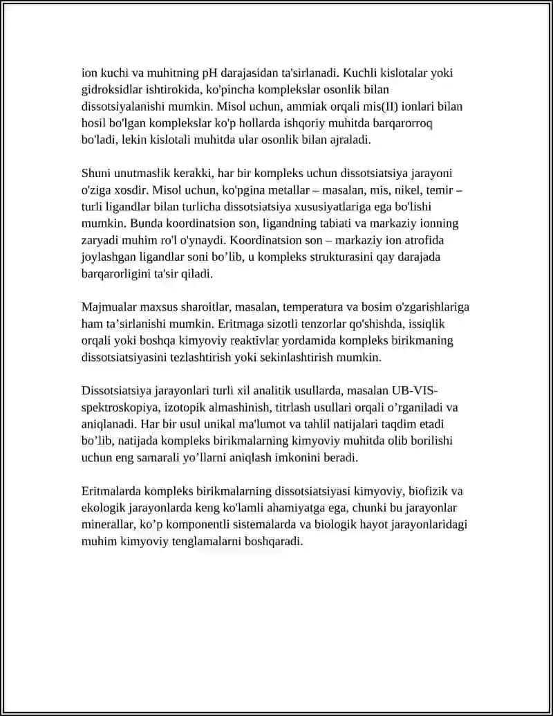 ERITMALARDA KOMPLEKS BIRIKMALARNI DISSOTSIYALANISHI 4