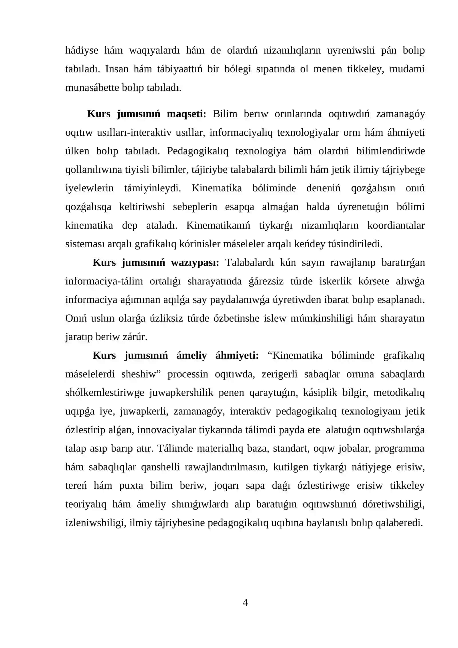 Kinematika bóliminde grafikalıq máselelerdi sheshiw metodikası 4