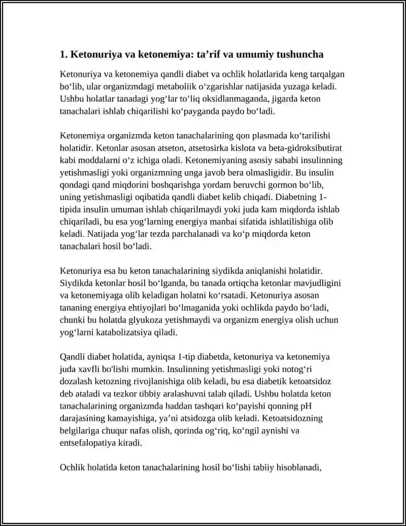QANDLI DIABET VA OCHLIKDA KETONURIYA VA KETONEMIYA 4