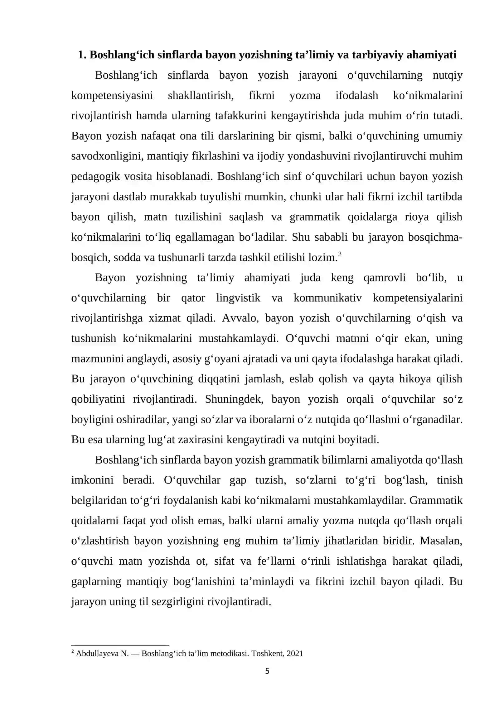 Boshlang‘ich sinflarda bayon yozishga o‘rgatish 4