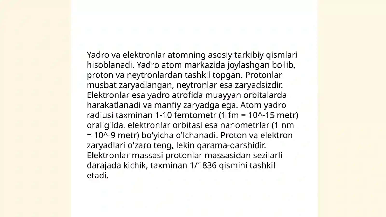 Atom va uning tuzilishi. Kvant sonlari Abdujabborova Ozoda 4