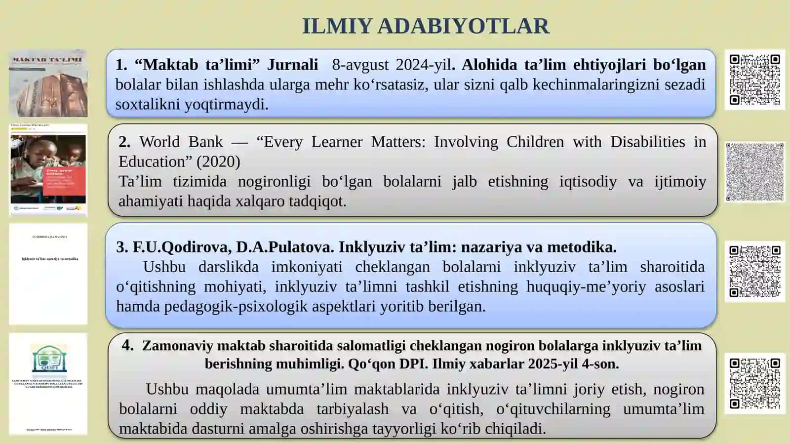 MAKTABDA  ALOHIDA  TA’LIM  EHTIYOJLARI  BO‘LGAN BOLALARGA BOSHQA  O‘QUVCHILAR  O‘RTASIDA  TO‘G‘RI  MUNOSABAT SHAKLLANTIRISH 4