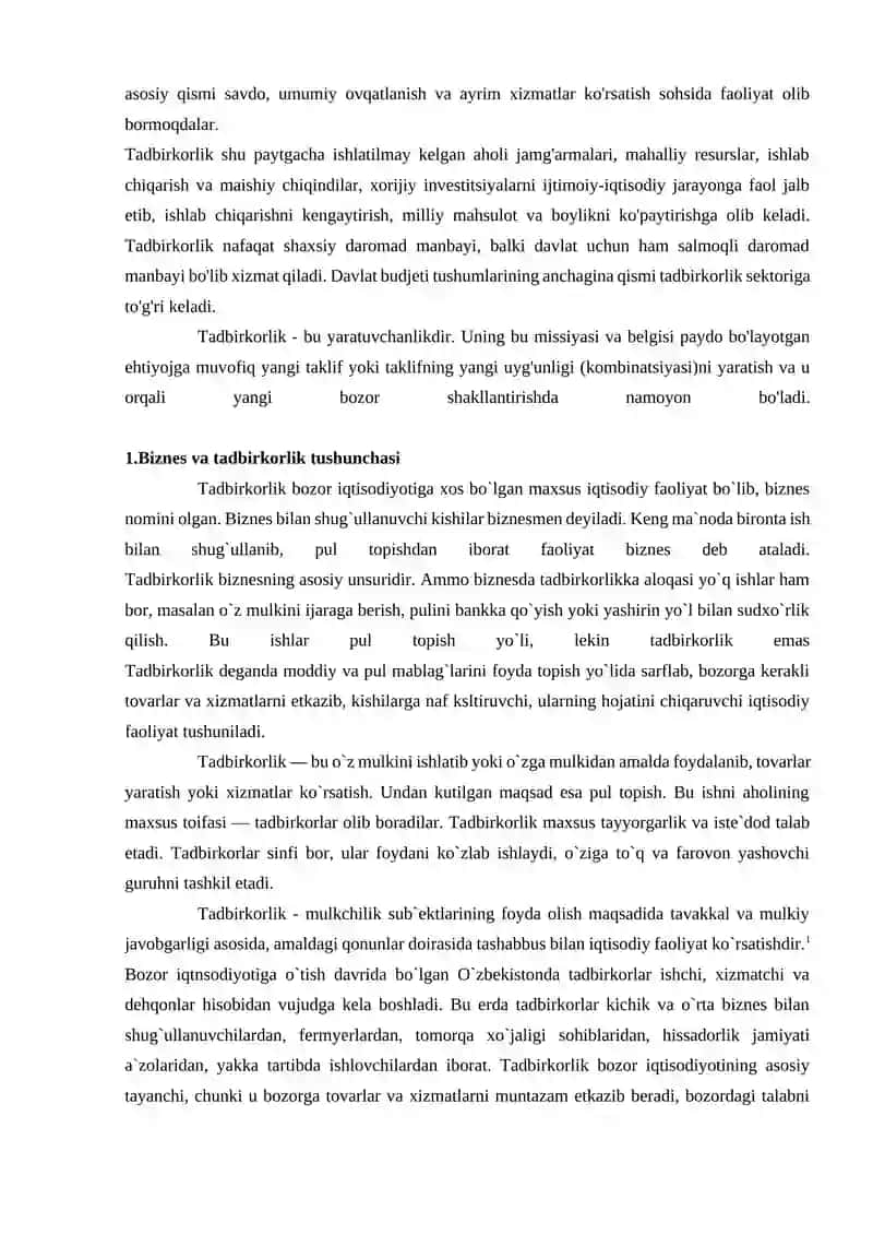Biznes va tadbirkorlik tushunchasi 4