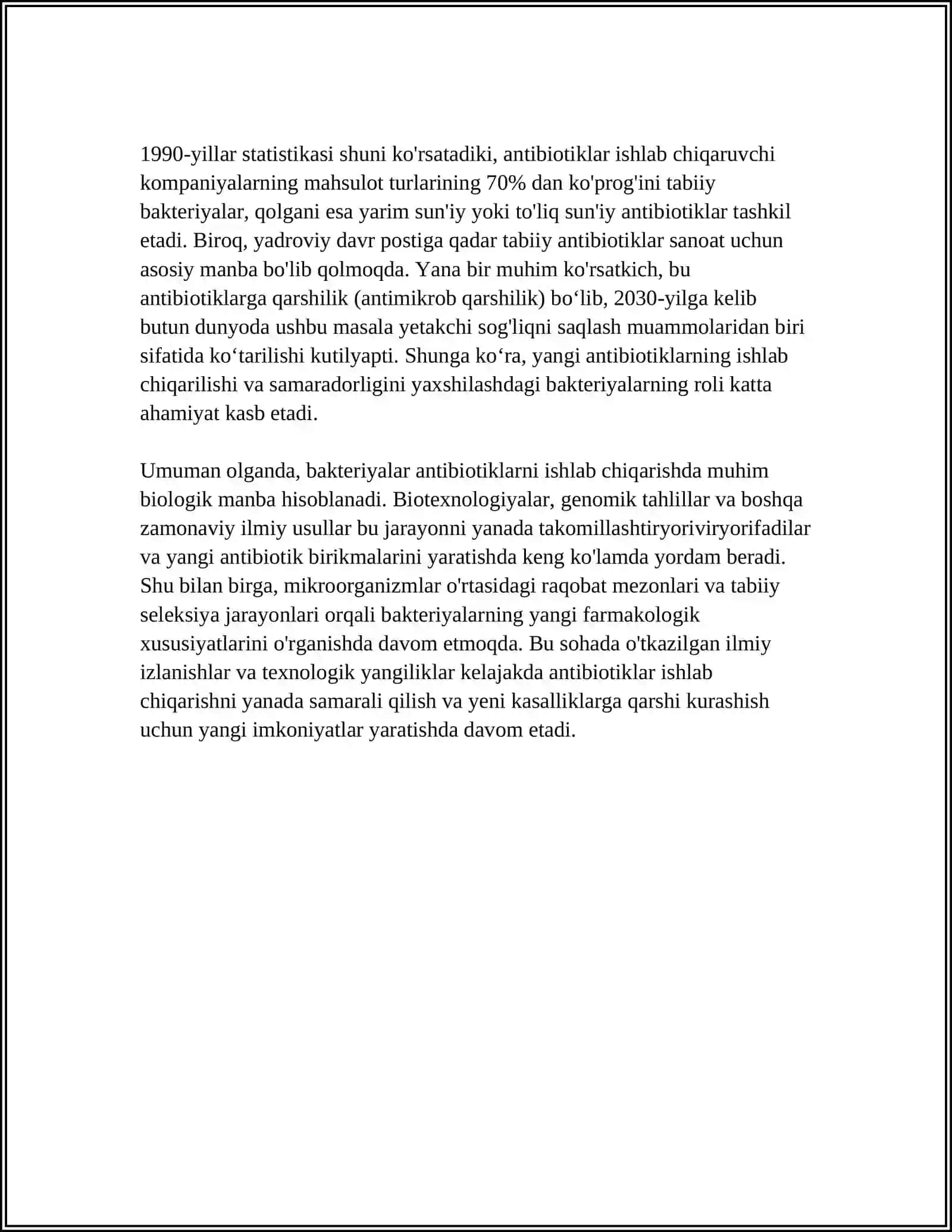 REFERAT Mavzu: BAKTERIYALARDAN BIOTEXNOLOGIYADA FOYDALANISH 4
