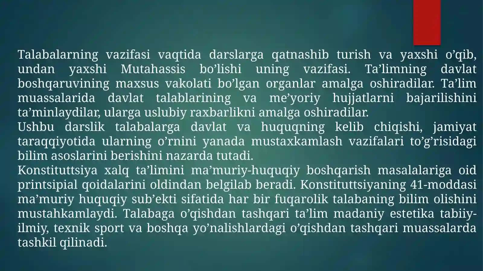 Оliy ta’lim talabasi. Huquq va majburiyatlar 4