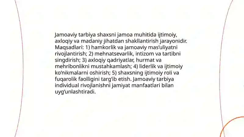 Jamoada shaxsni tarbiyalash 4
