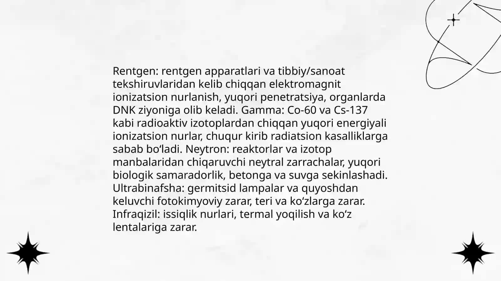 Zararli nurlanishlar 4