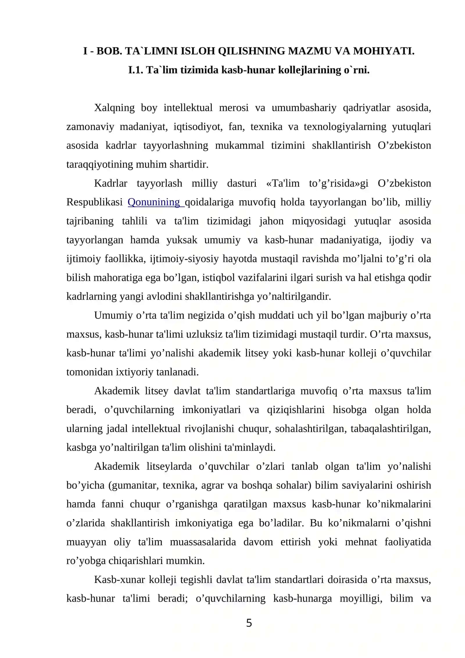 Kasb-hunar kollejlari ta‘lim jarayonida samaradolikka erishishda interfaol metodlardan foydalanishning usullari shakllarini amalda sinab ko‘rib, ta‘limga tadbiq etish 4