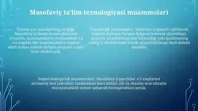 Masofaviy Taʼlim Texnologiyasi 4