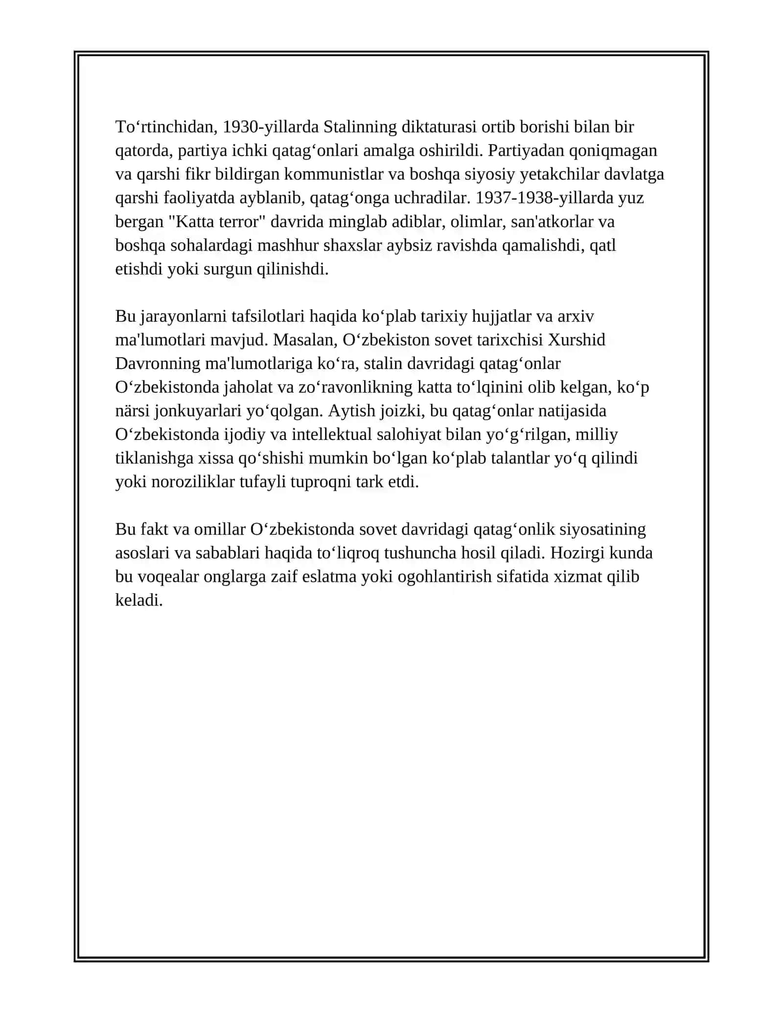 O’ZBEKISTONDA AMALGA OSHIRILGAN QATAG’ONLIK SIYOSATI 4