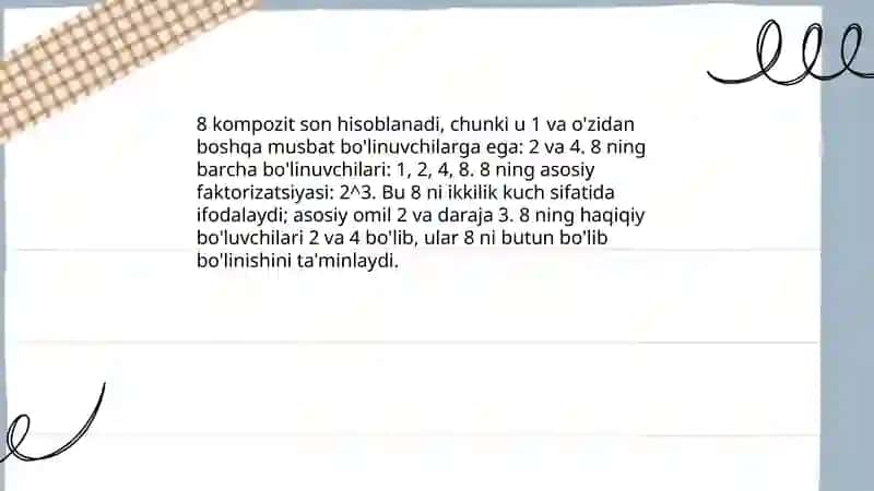 8 soni va raqami 4