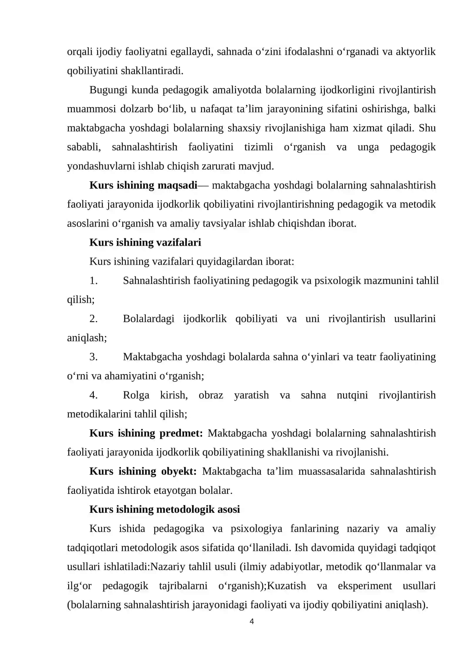 Bolalarni sahnalashtirish va ijodiy faoliyatga o'rgatish. 4