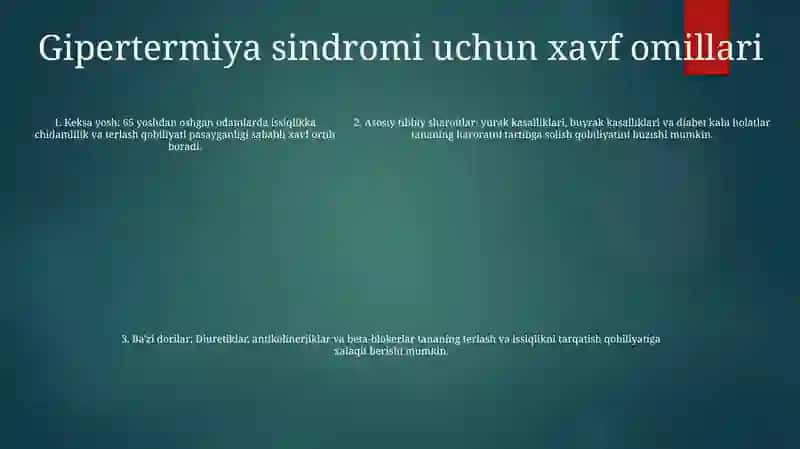 Gipertermiya Sindromi Va Uni Davolashda Ishlatiladigan Dori Vositalari 4