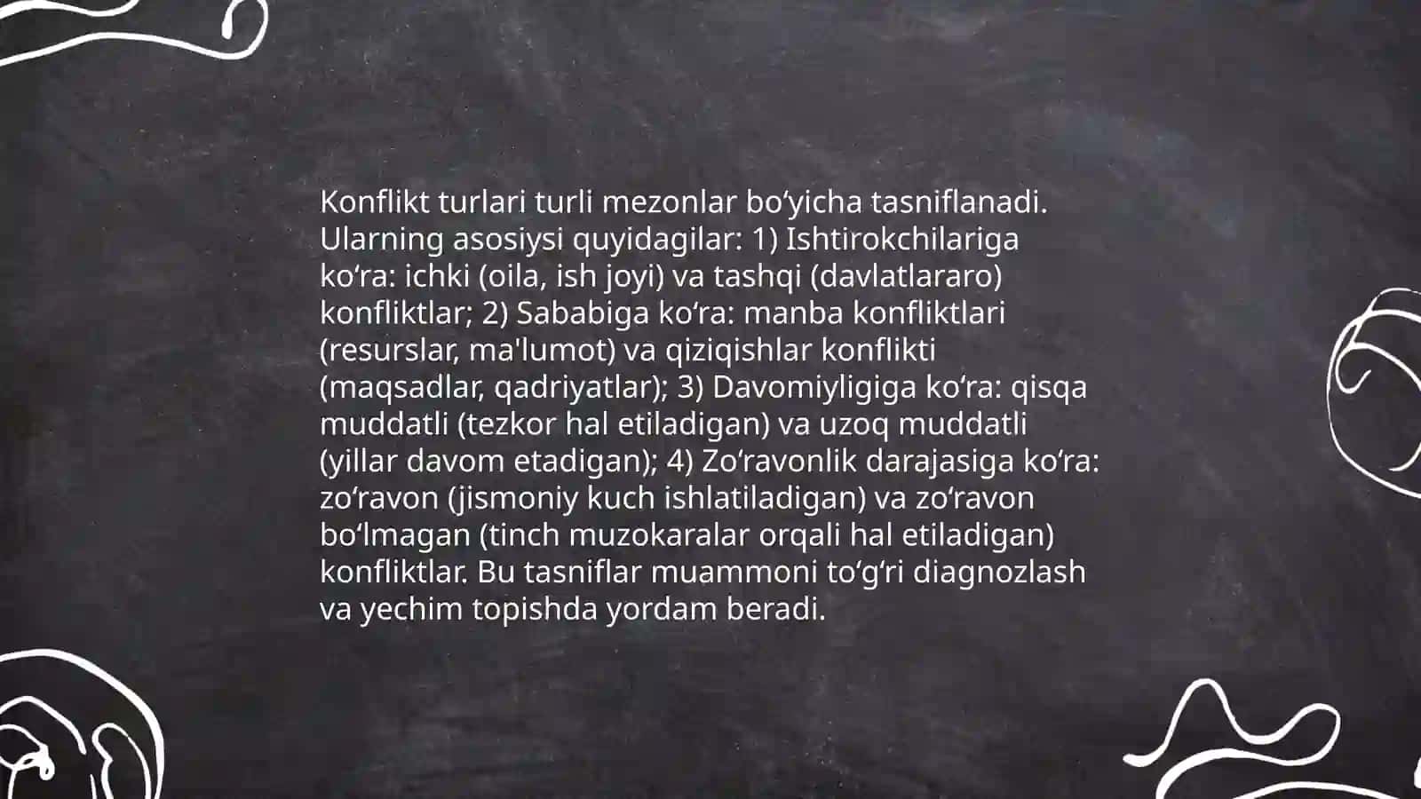 Konfliktlarni yuzaga kelishi va ulani xal etish 4