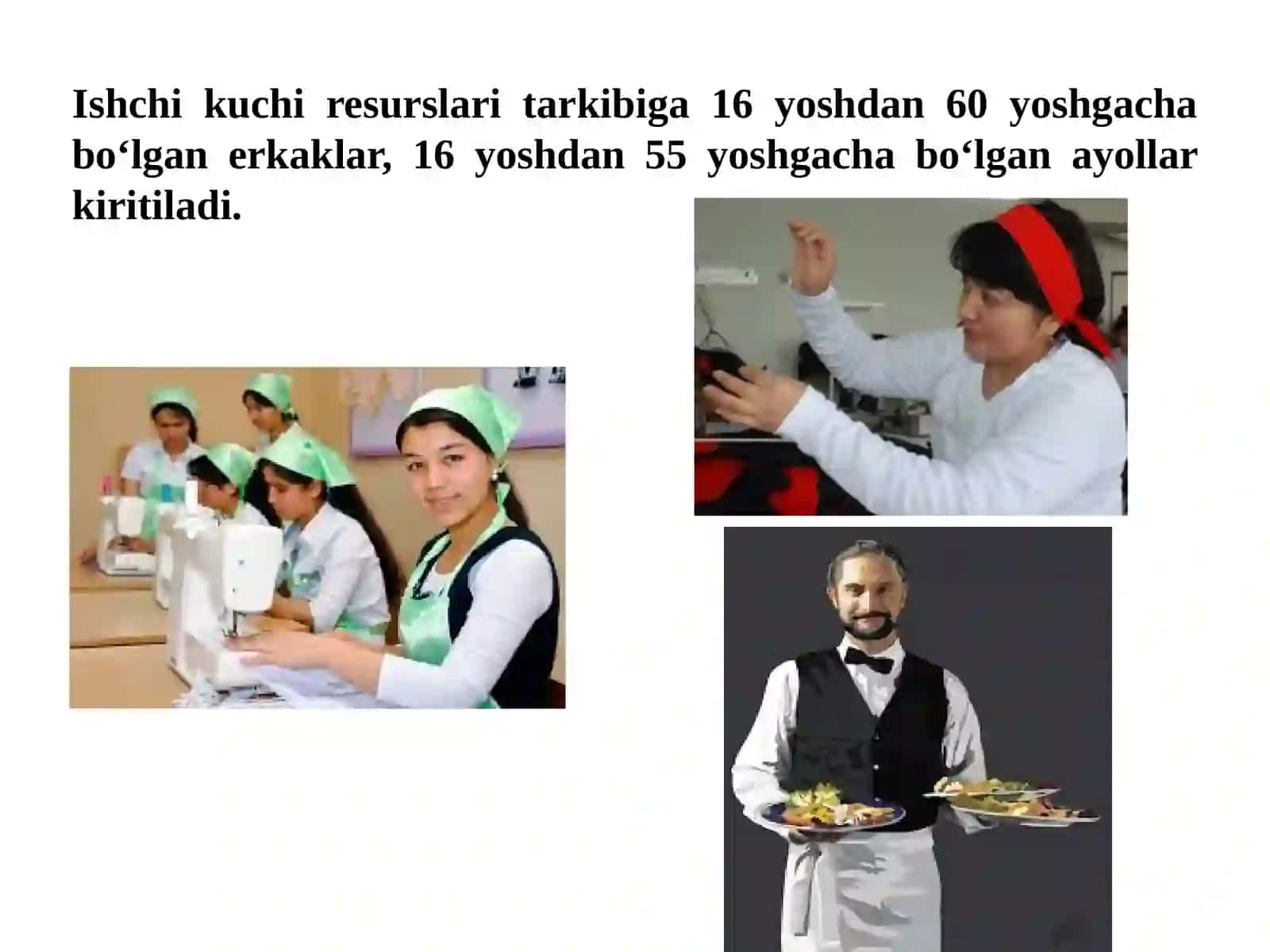 ISHCHI KUCHI, UNING BANDLIGI VA ISHSIZLIK 4