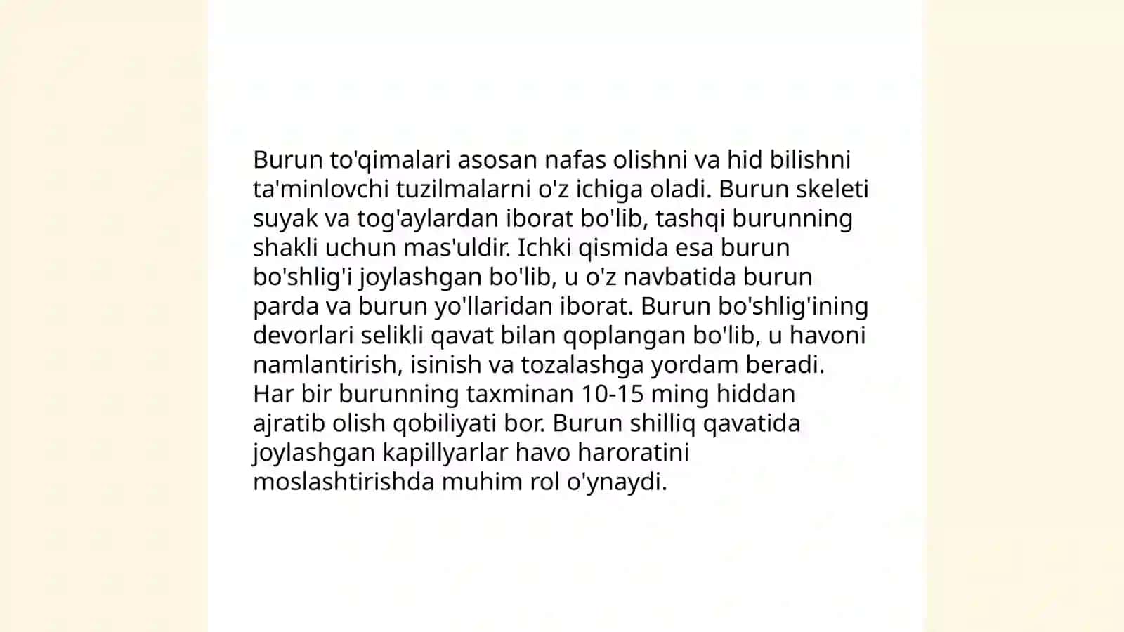 Nafas olish sistemasida burun boshligi anatomiyasi 4