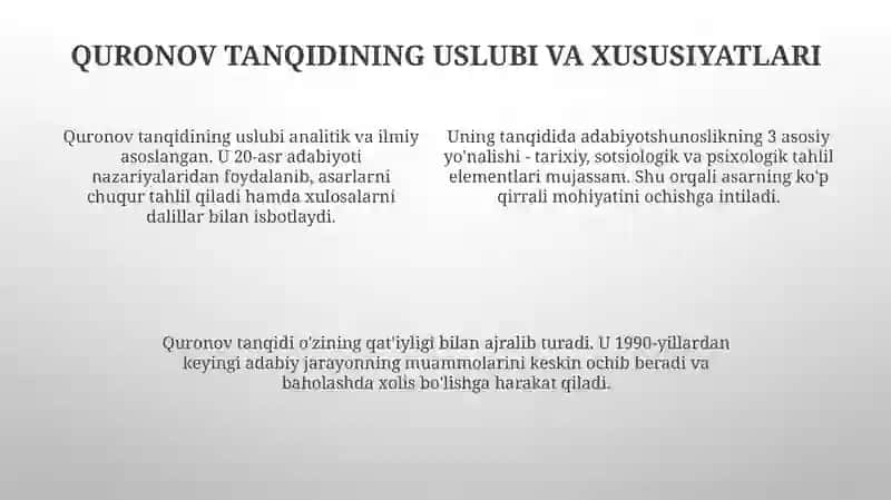 Dilmurod Quronov tanqidiy maqolalar 4