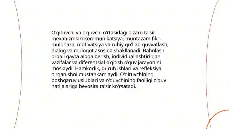 O'qitish jarayonining ikki tomonlama xususiyati 4