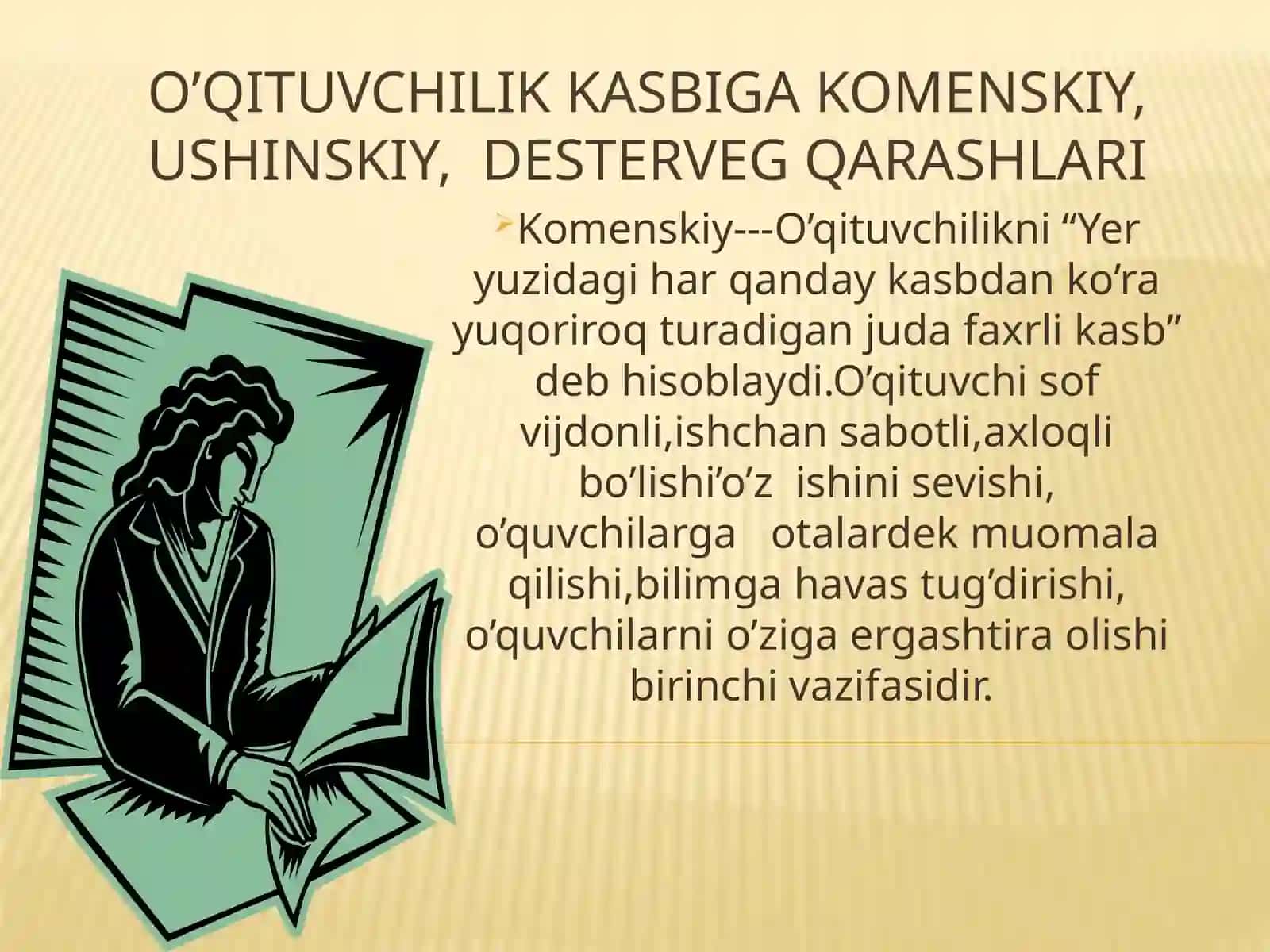 O’qituvchining ta’lim jarayoniga qo’yiladigan asosiy talablar va o’z-kayfiyatini boshqarish 4