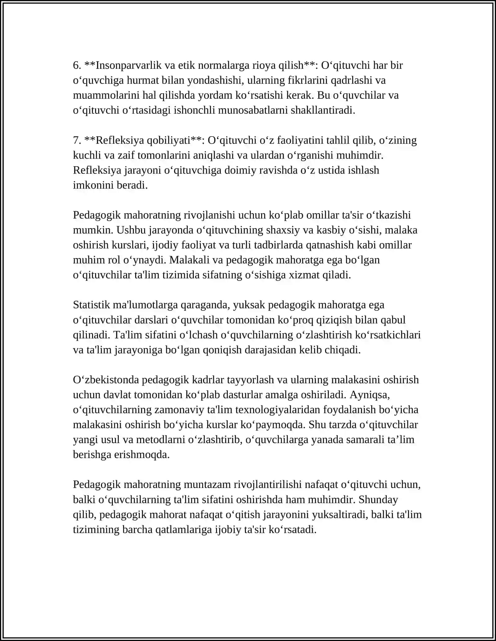 PEDAGOGIK MAHORAT FANINING PREDMETI, MAQSAD VA VAZIFALARI 4