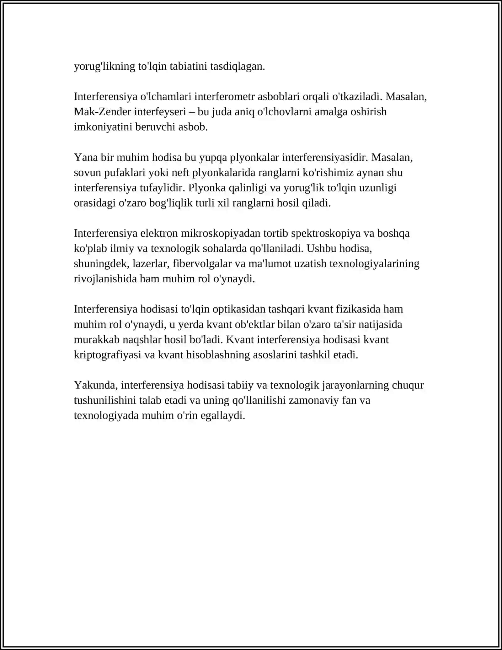 ELEKTROMAGNIT TO'LQINLARINING INTERFERENSIYASI 4