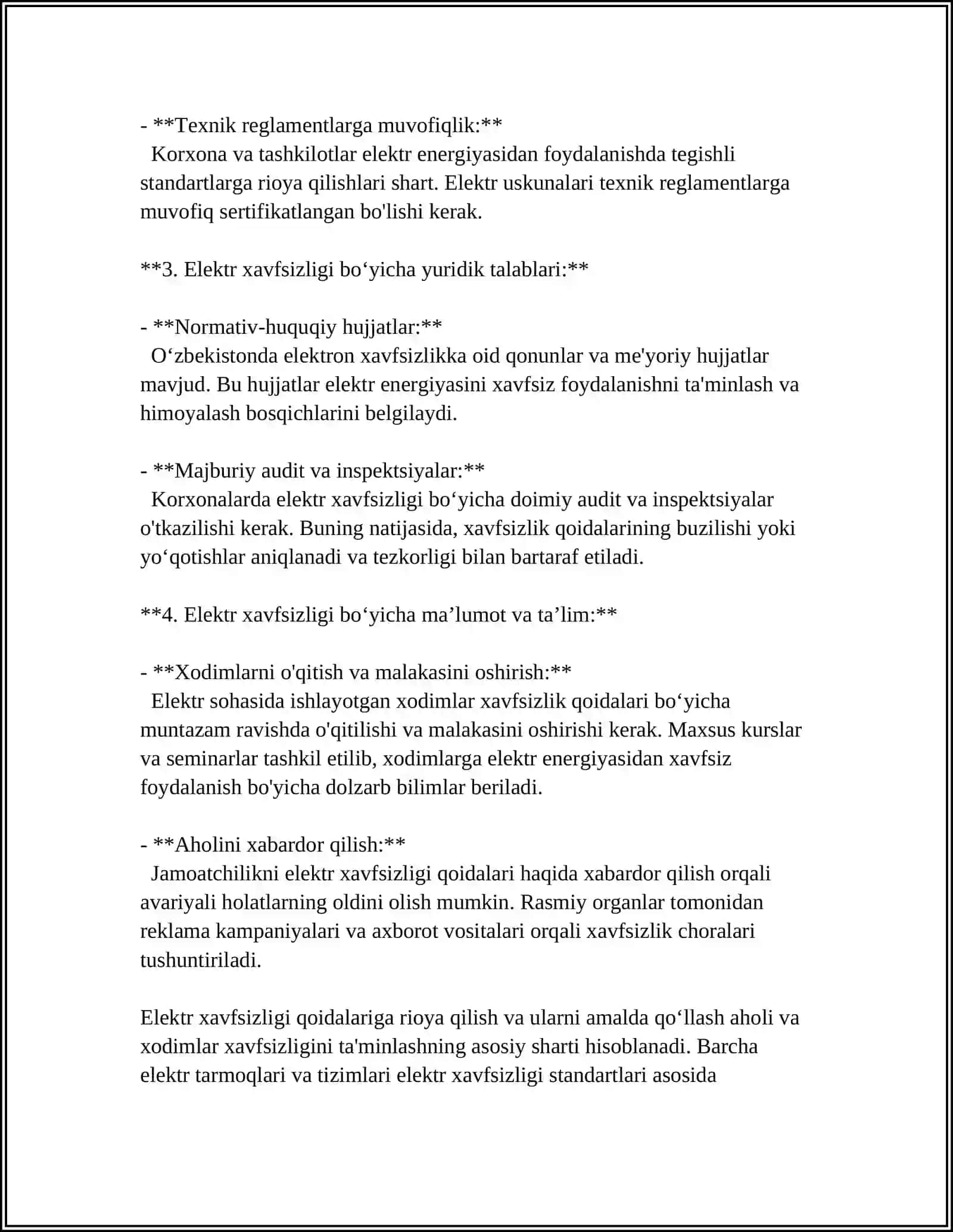 ISHLAB CHIQARISHDA ELEKTIR XAVFSIZLIK ASOSLAR 4