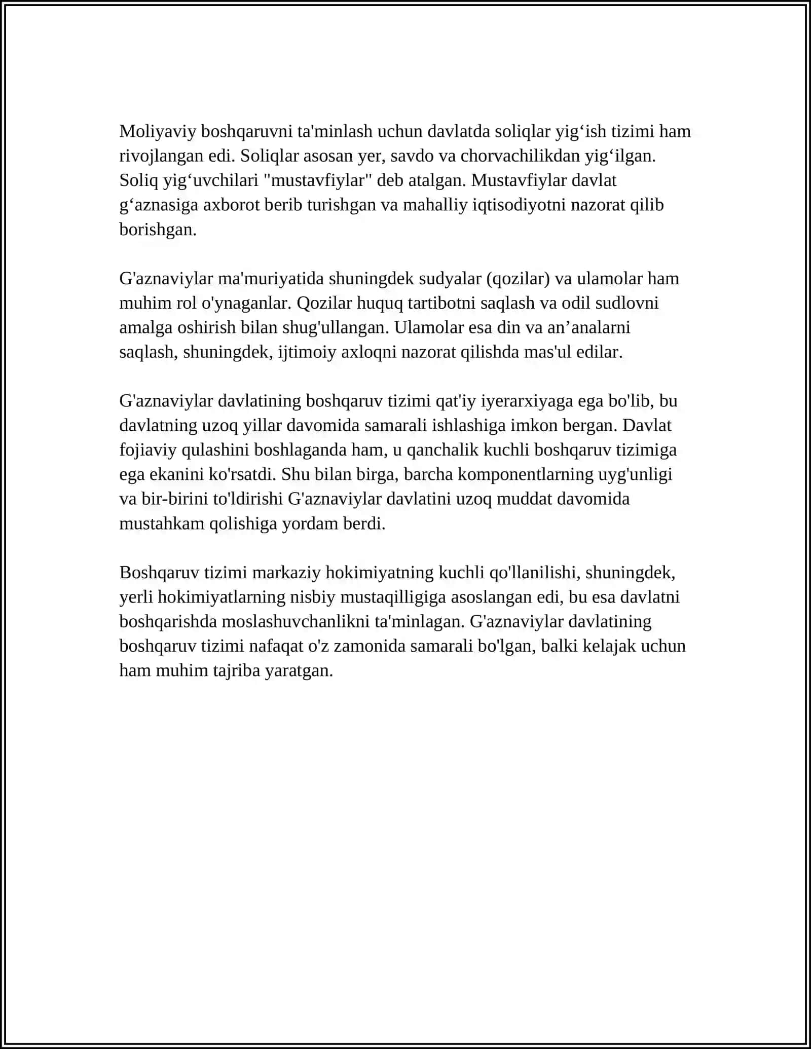 G'AZNAVIYLAR VA SALJUQIYLAR DAVLATIDA BOSHQARUV TIZIMI 4