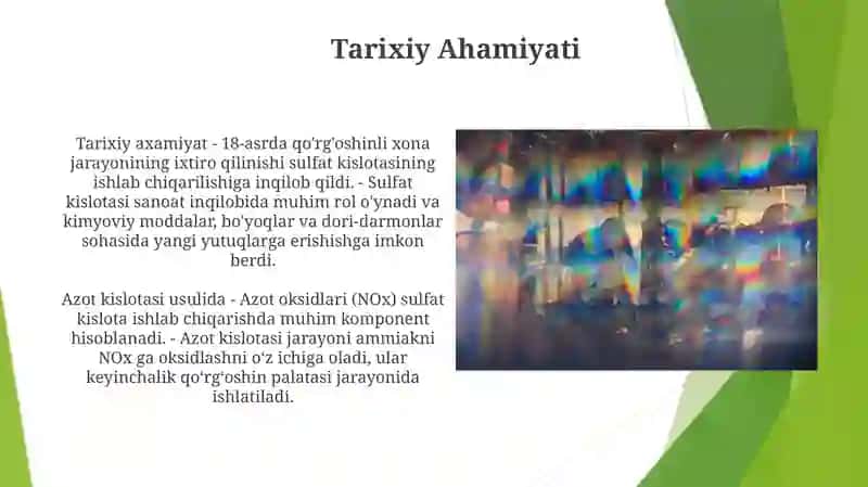 Nitroza Usulida Sulfat Kislota Ishlab Chiqarish 4
