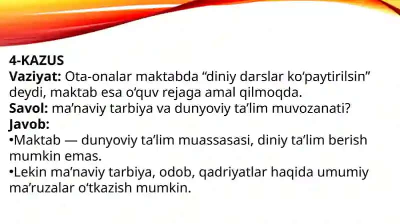 Jamiyat hayotida dunyoviylik va diniylik mutanosibligi 4