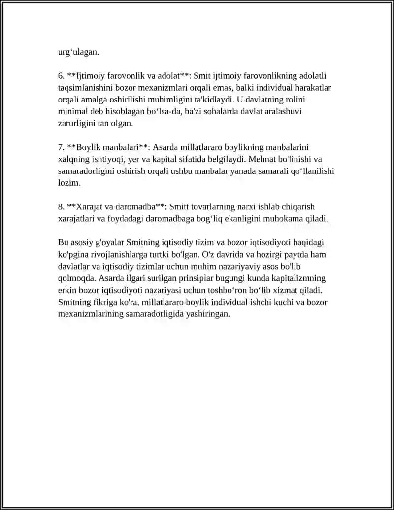 ADM SMITNING MILLATLAR ARO BOYLIGI VA UNING GʻOYALARI 4