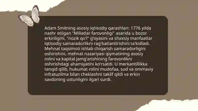 Makroiqtisodiyotning yuzaga kelishi: klassik maktab vakillarining iqtisodiy qarashlari 4