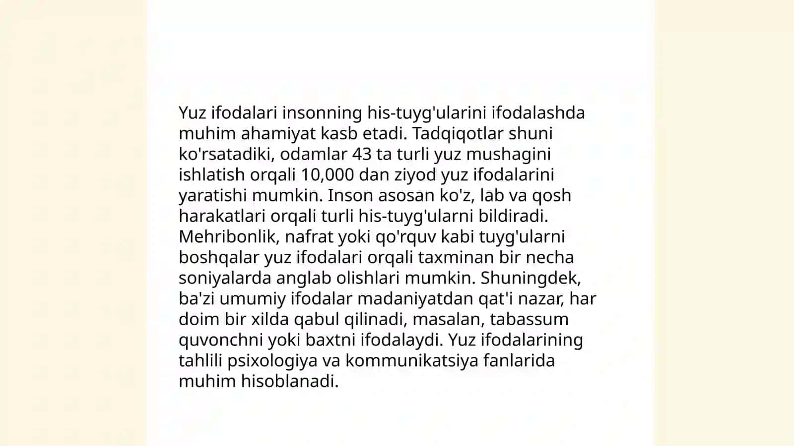 Noverbal muloqot; Muloqotni boyituvchi omillar 4