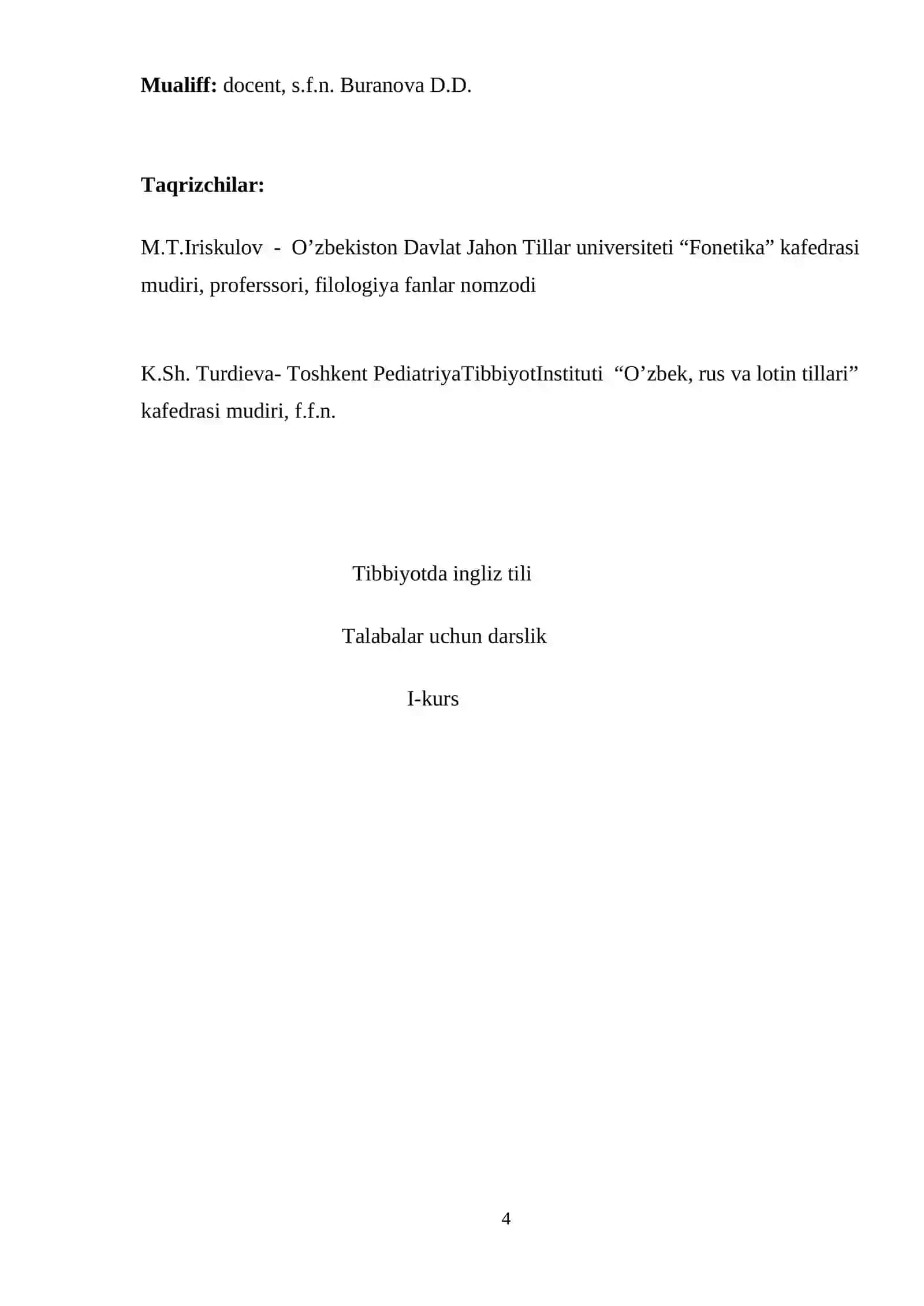 English for Medicine 4