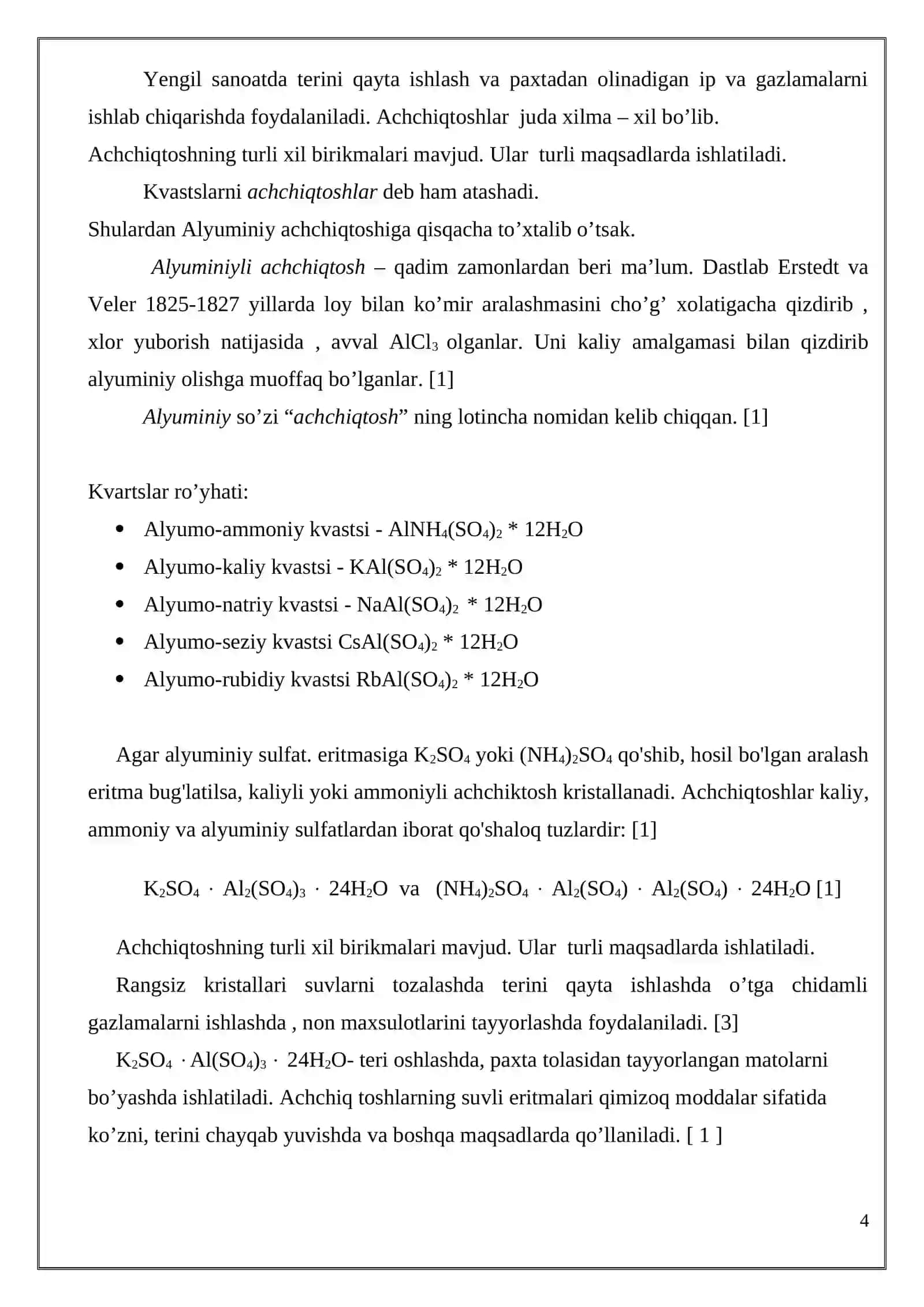 Alyumo-ammoniy kvastsning olinishi va xossalari 4