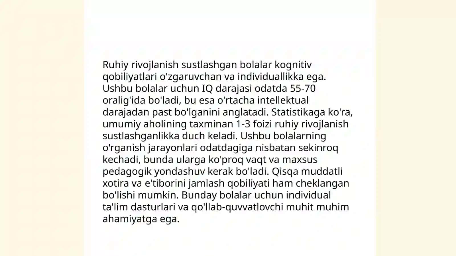 Ruhiy rivojlanishi sustlashgan bolalar rivojlanishining o‘ziga xos xususiyatlari 4