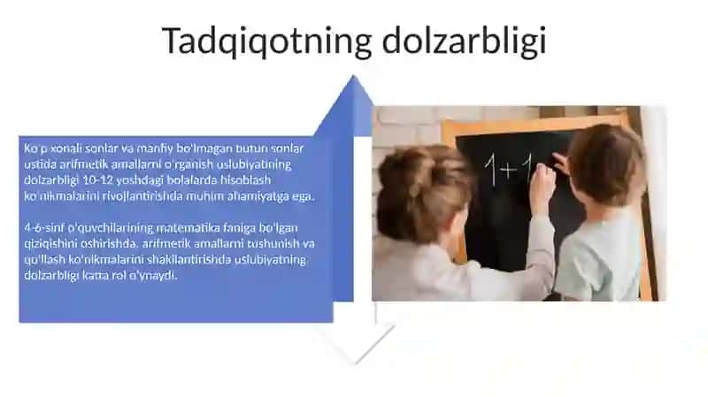 Koʻp xonali sonlar va nomanfiy butun sonlar ustida arifmetik amallarni oʻrganish metodikasi 4