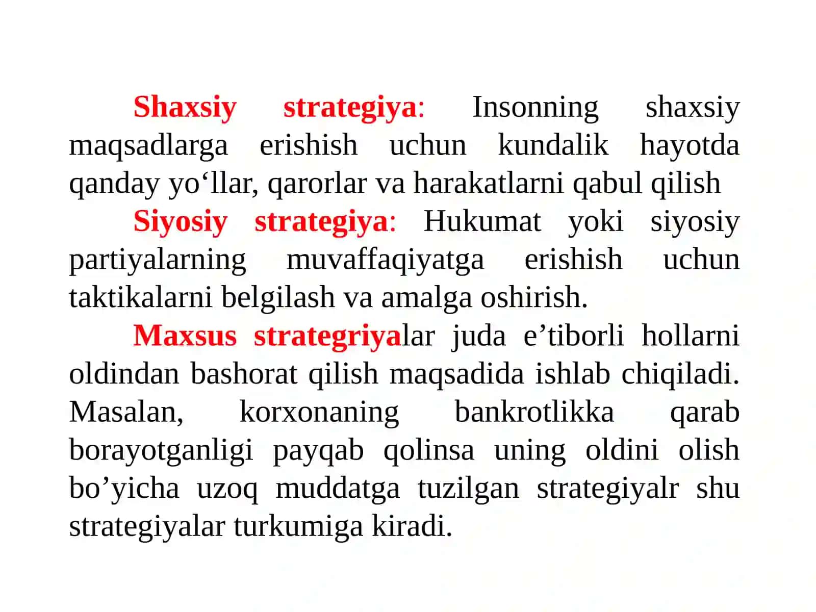 Turizm korxonalarida strategik rejalashtirish 4