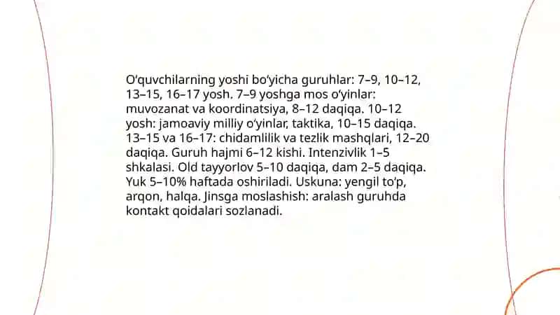Milliy va harakatli oʻyinlar jismoniy tarbiya 4