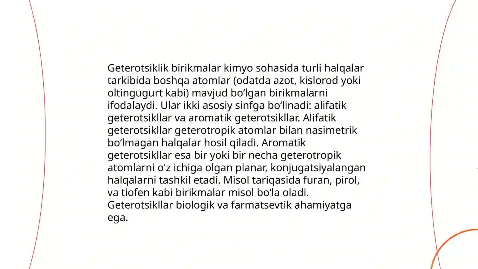 Geterotsiklik birikmalar haqida tushunchalar. Sinflanishi. Nomlanishi 4