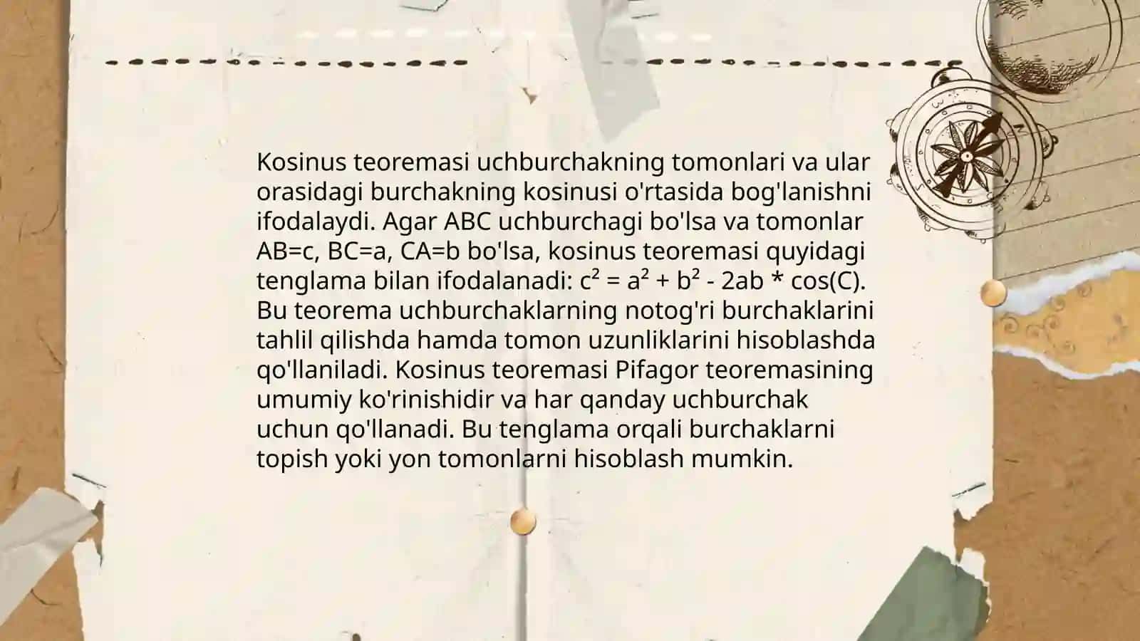 Teng kuchli formulalarga doir teoremalar mavzusi 4