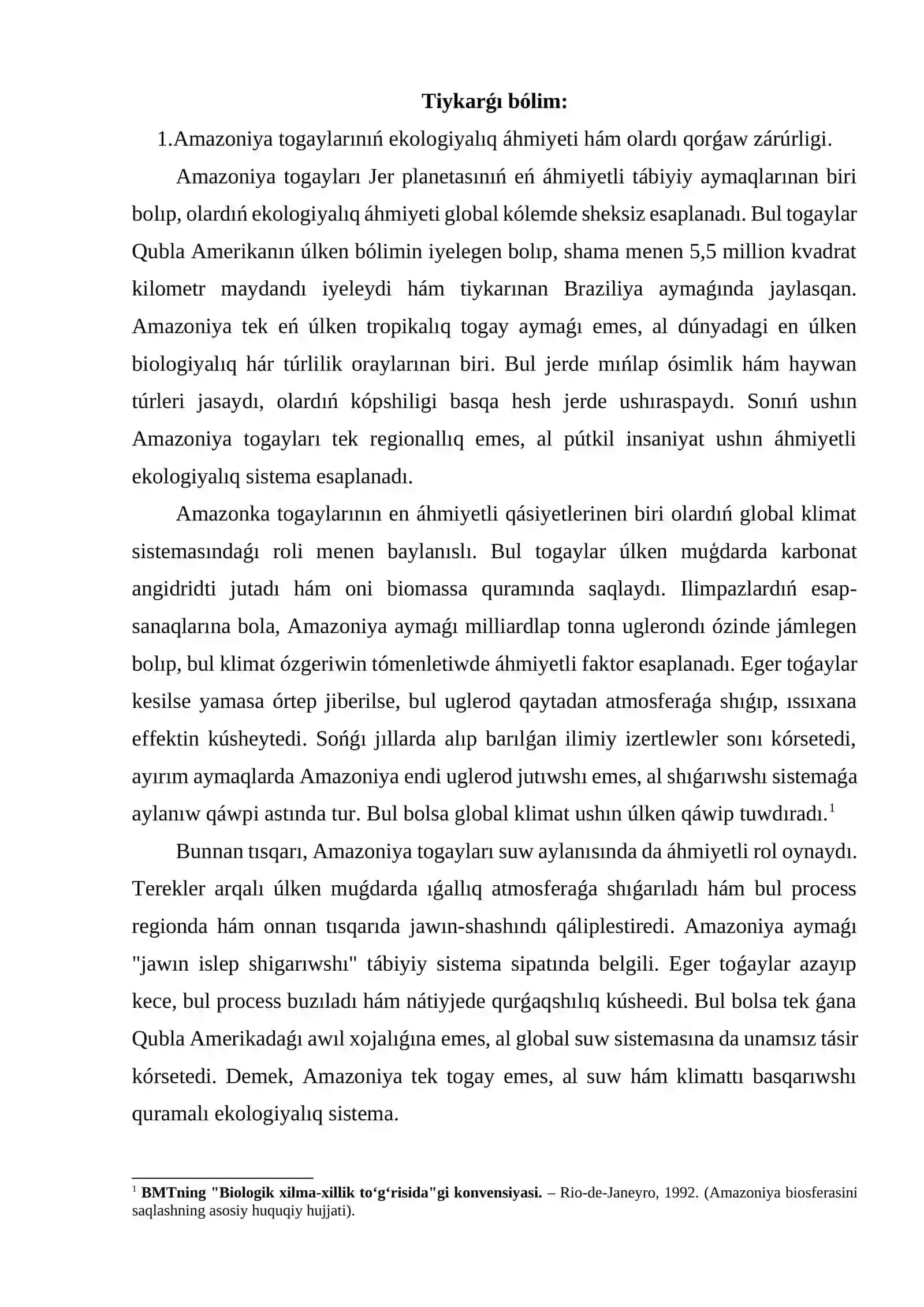 Amazoniya toǵayların qorǵawdıń xalıq aralıq-huqıqıy mashqalaları hám zamanagóy sheshimleri 4