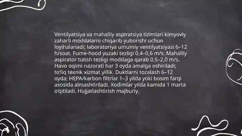 Kimyoviy moddalar bilan ishlashda sanitariya choralari 4