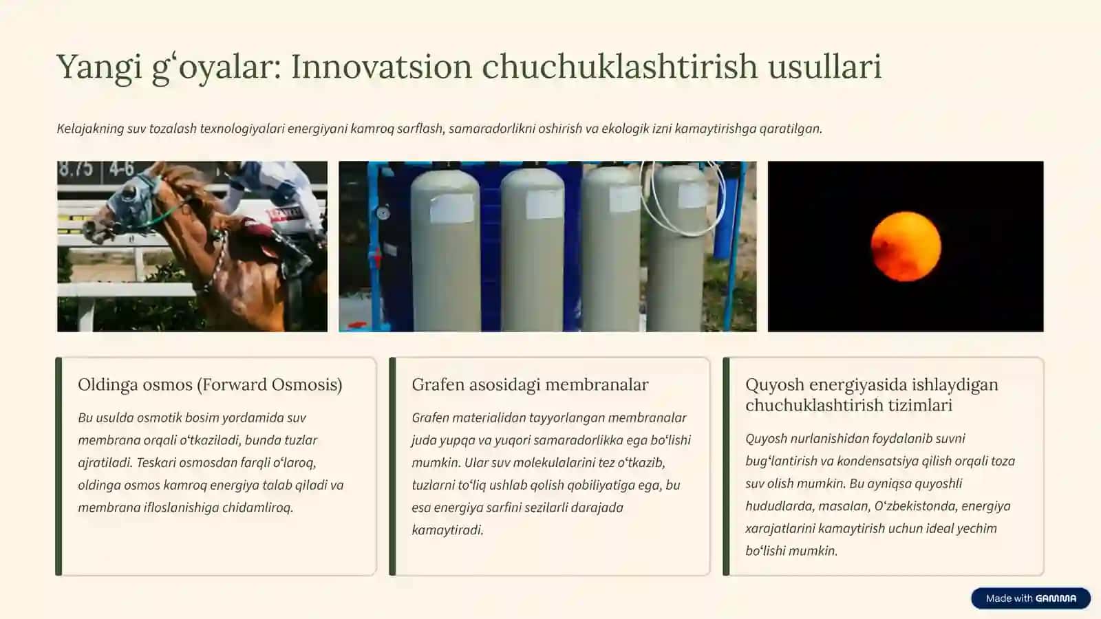 Shoʻr suvlarni chuchuklashtirish: Kelajak uchun yechimlar 4