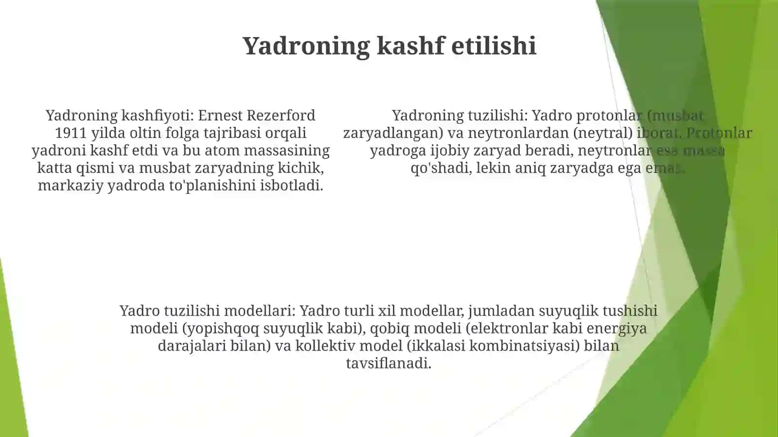 Atom Yadrosining Tarkibi Va Yadroning Tuzilish Modellari 4