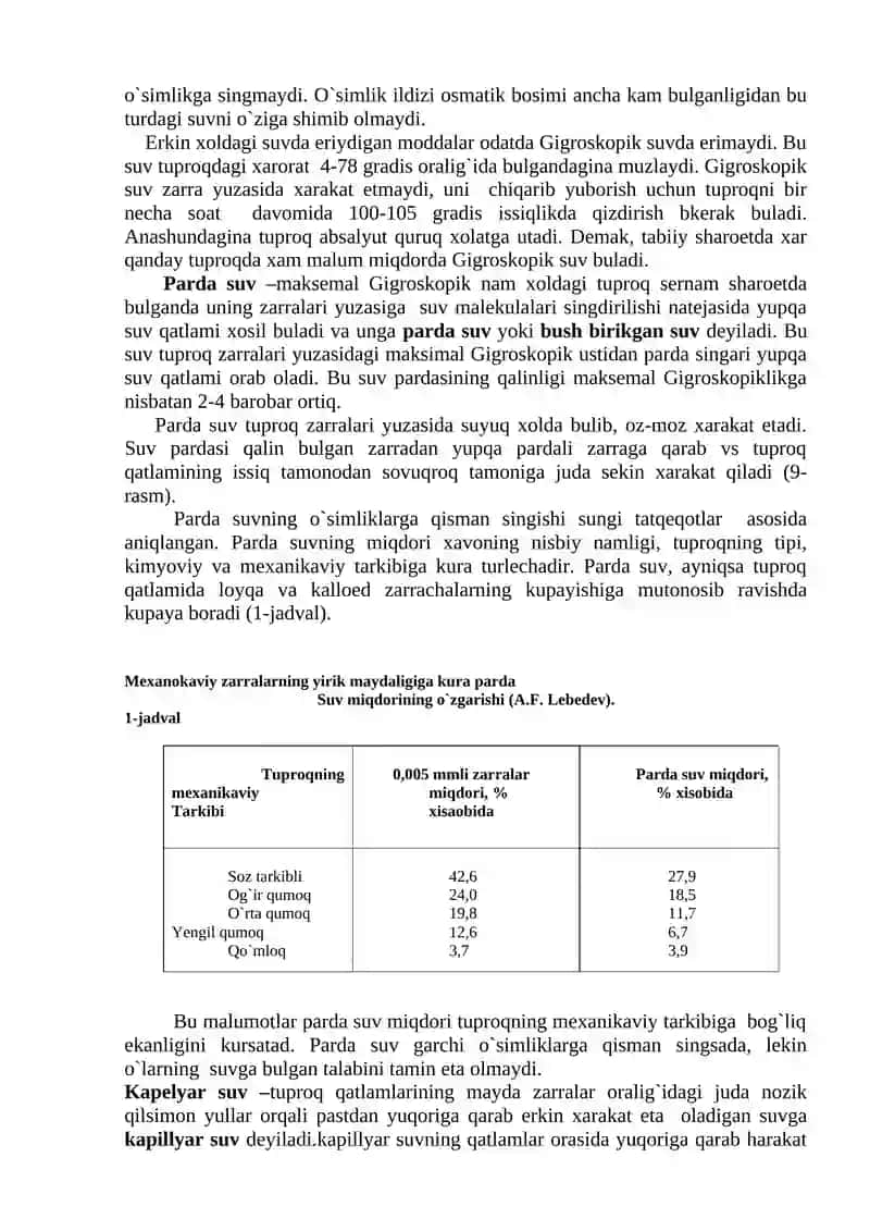 Tuproqdagi suvning axamiyati 4