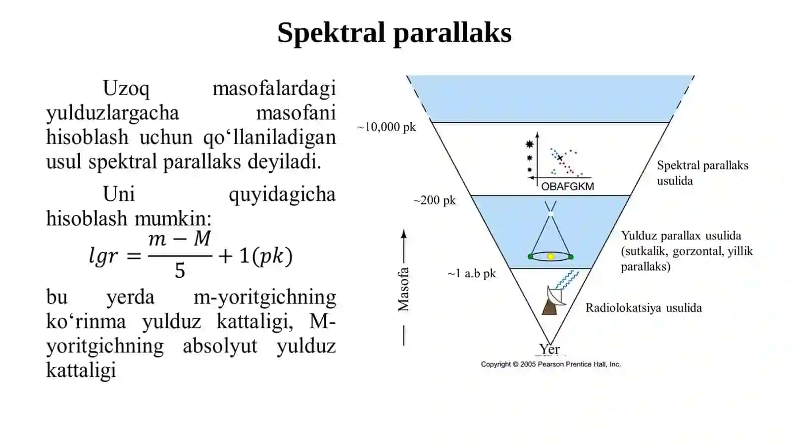 11-sinf Astronomiya dars ishlanma. Yulduzlar. Yillik parallaks. Yulduzlargacha bo'lgan masofani aniqlash 4