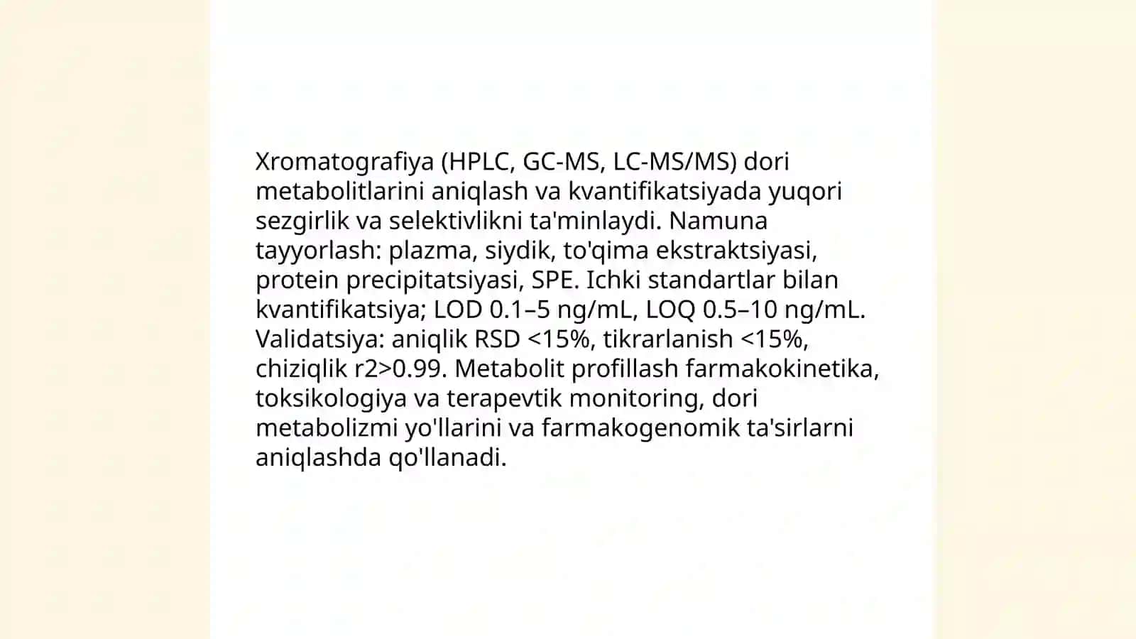 Xromotogrofiyaning tibbiy izlanishlardagi imkonyatlari 4